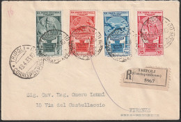 345 - 1933 - Cinquantenario Eritreo, La Serie Completa Su Quattro Diversi Aerogrammi Da Tripoli N. 23/31+A15/A21. Annull - General Issues