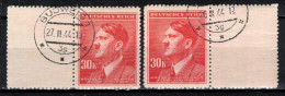 Boheme Et Moravie 1942 Mi 109 Zf (Yv 97 Avec Vignette), Obliteré, - Used Stamps