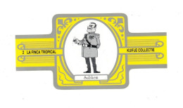 2) Bague De Cigare Série Tintin Jaune Grise La Finca Tropical Kuifje Collectie Général Alcazar En Superbe.Etat - Objets Publicitaires