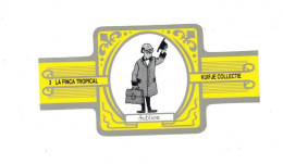 3) Bague De Cigare Série Tintin Jaune Grise La Finca Tropical Kuifje Collectie Igor Wagner En Superbe.Etat - Objets Publicitaires