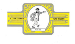 4) Bague De Cigare Série Tintin Jaune Grise La Finca Tropical Kuifje Collectie Capitaine Haddock En Superbe.Etat - Objets Publicitaires