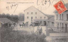 CONTY (Somme) - La Fromagerie Ancel Et Ses Fils, Attelages - Voyagé 1910 (2 Scans) Blain 17 Rue Du Port Communeau Nantes - Conty