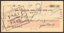 Palästina Palestine British Mandatory 1947 Check + Embossed Albino Fiscal Stamp Fiskalmarke - Palestine