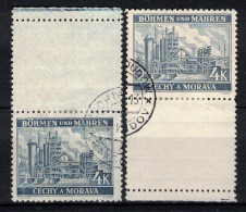 Boheme Et Moravie 1939 Mi 34 Zf (Yv 34 Avec Vignette), Obliteré, - Used Stamps