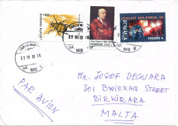 Romania Cover Sent To Malta Targu Mures 27-1-2001 Topic Stamps - Lettres & Documents