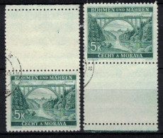 Boheme Et Moravie 1940 Mi 57 Zf (Yv 56 Avec Vignette), Obliteré, - Used Stamps