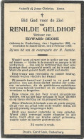 Doodsprentje  *  Geldhof Renilde (° Oudenburg 1859 / + Zandvoorde 1933) X Degoe Edward - Religion & Esotérisme