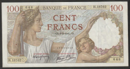 Billet 100 Francs SULLY - 6-2-1941 - N° H.18762/648 - 100 F 1939-1942 ''Sully''