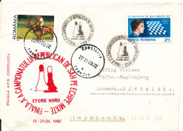 Romania FDC 12-4-1982 CHESS Uprated And Sent To Denmark 22-1-2003 - FDC
