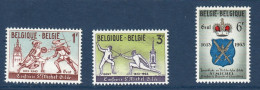 Belgique België, **, Yv 1246 à 1248, Mi 1306 à 1308, SG 1248 à 1250, Guilde Royale Et Des Chevaliers De St-Michel, - Scherma