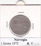 NORVEGIA 1 KRONER  ANNO 1973 COME DA FOTO - Norvège