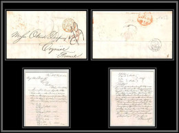 36219 1852 Steamer Boston Usa Cognac Charente Marque Postale Maritime Cover Schiffspost Lettre LAC Bateau - Marques D'entrées