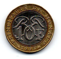 MONACO --MONTE CARLO --Monégasque -- Pièce De 10 Francs 1995 -- RAINIER III - 1960-2001 New Francs