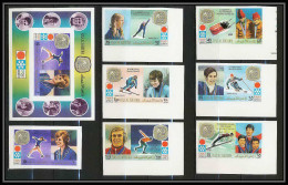 113d - Ras Al Khaima MNH ** N° 731/736 B + Bloc 130 B Non Dentelé (Imperf) Jeux Olympiques (olympic Games) Sapporo - Winter 1972: Sapporo