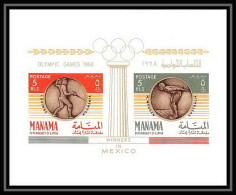 145 - Manama MNH ** Mi Bloc 19 Overprint Winners Name Jeux Olympiques Olympic Games Mexico 68 Wenden Australia  Fencing - Fechten