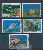 Grece MNH – 1660/64B - Microscopic Plantsfrom - From Booklet – Cat €40.00  Plantes Micrscoptiques - Schaaldieren