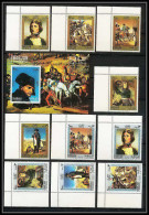 255n - Sharjah MNH ** Mi N° 622 / 631 A + Bloc 64 A Napoléon Tableau (tableaux Paintings) Coin De Feuille - Napoleon