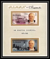 349a - Ajman MNH ** Mi N° 7 B Cote 28 Euros Winston Churchill Non Dentelé (Imperf) - Sir Winston Churchill