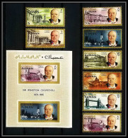 356f - Ajman MNH ** Mi N° 85 / 92 A + Bloc 7 A Cote 30 Euros Winston Churchill  - Sir Winston Churchill