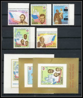 371j - Yemen Kingdom MNH ** Mi N° 585 / 589 A + Bloc N° 130 /132 Kennedy Luther King Lincol Liberty Statue  - Kennedy (John F.)