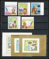 371j - Yemen Kingdom MNH ** Mi N° 585 / 589 A + Bloc N° 130 /132 Kennedy Luther King Lincol Liberty Statue  - Martin Luther King