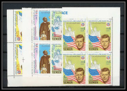 371i - Yemen Kingdom MNH ** Mi N° 585 /589 A Bloc 4 Kennedy Luther King Lincol Liberty Statue  - Kennedy (John F.)