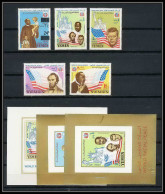 371k - Yemen Kingdom MNH ** Mi N° 585 / 589 A + Bloc N° 130 /132 Kennedy Luther King Lincol Liberty Statue  - Kennedy (John F.)