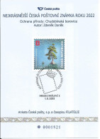 Commemorative Sheet  Czech Republic Chudobin Pine 2022 The Best Stamp Of  2022 - Gebruikt