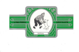 1) Bague De Cigare Série Tintin Verte Grise La Finca Tropical Kuifje Collectie Tintin Détective & Milou Chien Dog Sup.E - Objets Publicitaires