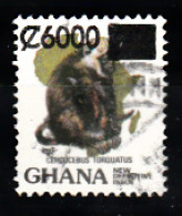 Ghana - 2006 - Série Courante - Faune - Singes - Tp De 21984 Surchargé 6000 C Sur 4c Obli (0) - Ghana (1957-...)