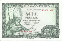 ESPAÑA, BILLETE  DE  1000 PESETAS, AÑO 1965   MBC - 1000 Pesetas