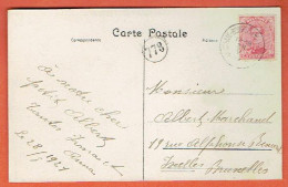 J - Relais - Sterstempel Ophain Bois Seigneur Issac 1904 Sur Carte Postale La Grotte - Cachets à étoiles