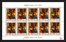 465k Ajman MNH ** N° 228 A Tableau (tableaux Painting) Vermeer Femme A Son Clavecin Feuilles (sheets) - Rubens