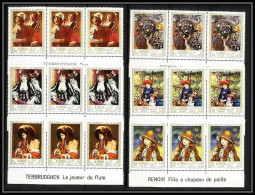 474c Ajman MNH ** N° 209 / 214 A Tableau (tableaux Painting) Terbrugghen Renoir France Bande De 3 Avec Titre  - Impressionisme