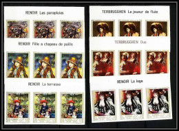475c Ajman MNH ** N° 209 / 214 B Tableau (tableaux Painting) Auguste Renoir Non Dentelé (Imperf) Bande De 3 Titre - Impresionismo