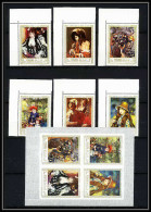 482b - Manama MNH ** N° 56 / 61 A + Bloc N° 4Tableau (tableaux Painting) Terbrugghen Renoir Coin De Feuille - Impresionismo