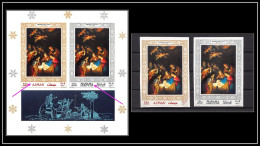 503x Ajman/Manama Se Tenant N° 353 + 133 B Christmas Noel Nativity Van Honthorst Nederlands Non Dentelé Imperf MNH ** - Ajman