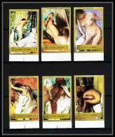 506d Fujeira MNH ** N° 1265 / 1270 B Tableau (tableaux Painting) Nus Nude Edgar Degas France Non Dentelé (Imperf) - Impresionismo