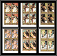 506e Fujeira MNH ** N° 1265 / 1270 B Tableau (tableaux Painting) Nus Nude Degas France Non Dentelé (Imperf) Bloc 4 - Impressionismus