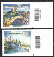 Italia 2017; EUROPA CEPT: Castello Doria Di Dolceacqua + Castello Scaligero Di Malcesine, Serie Completa A Barre. - Bar Codes