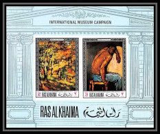 532a Ras Al Khaima MNH ** Bloc N° 45 B Tableau (tableaux Painting) Auguste Renoir Cezanne Non Dentelé (Imperf) - Impresionismo