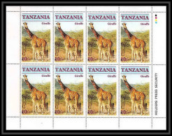 552b Tanzania (tanzanie) MNH ** Endangered Wildlife ANIMAUX ANIMALS Giraffe Girafe Feuilles (sheets) - Jirafas