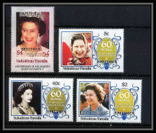 591b Nukufetau Tuvalu MNH ** 1985 SC 51-55 MI 55-62 Bloc 4 Elizabeth Queen Mother Overprint Specimen Proof - Tuvalu