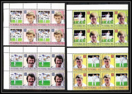 593b Nui Tuvalu MNH ** 1985 MI N° 37- 44 Sc N° 41- 44 Cricket Overprint Specimen Proof BLOC 4 - Tuvalu