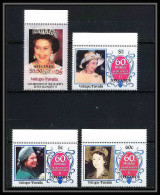 598a Vaitupu Tuvalu MNH ** 1986 Sc N° 58-61 Mi N° 71/74 Elizabeth Queen Mother Overprint Specimen Proof - Tuvalu