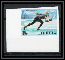 619c - Liberia - 1980 Bloc Non Dentelé Imperf ** MNH Jeux Olympiques (olympic Games) Lake Placid - Hiver 1980: Lake Placid