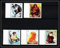 655a Sharjah - MNH ** Mi N° 1012 / 1016 A Singes (singe Monkey Monkeys Ape Apes) Colombus Mandrill Chimpanzee Tamarin - Apen