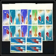 777b Dubai MNH ** Mi N° 71 / 78 B Espace Space Travel Spacecraft Non Dentelé (Imperf) Bloc 4 - Dubai