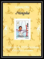 908 Mongolie Mongolia MNH ** Deluxe Bloc Non Dentelé Imperf Jeux Olympiques Olympic Atlanta 96 Tir à L'arc Archery - Tiro Al Arco
