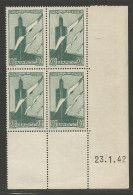 MAROC PA   N° 43 Coin Daté  23/1/1942 NEUF**  SANS CHARNIERE  / Hingeless  / MNH - Poste Aérienne